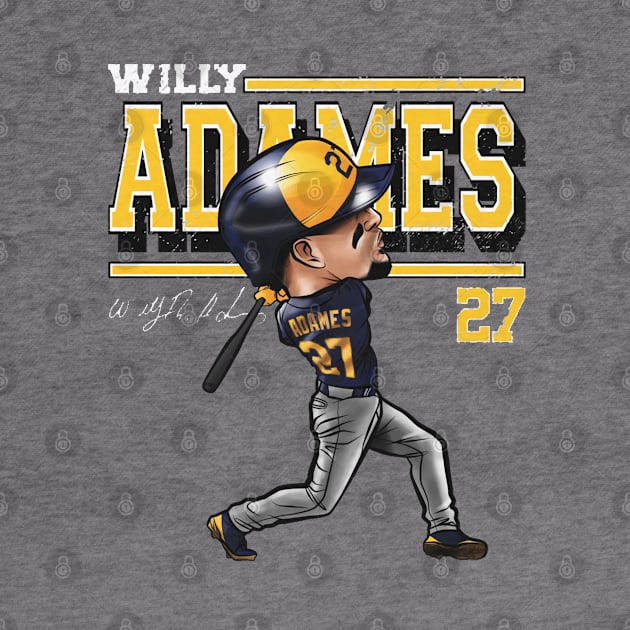 Willy Adames Milwaukee Cartoon by danlintonpro